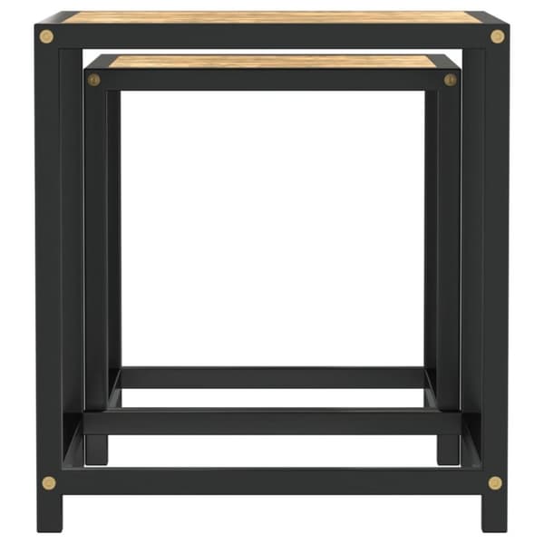 vidaXL Tebord 2 st MDF svart och gul