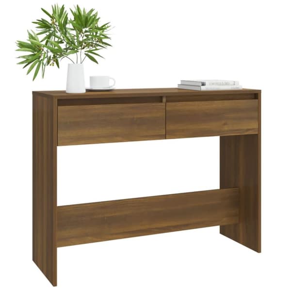 vidaXL Konsolipöytä ruskea tammi 100x35x76,5 cm lastulevy