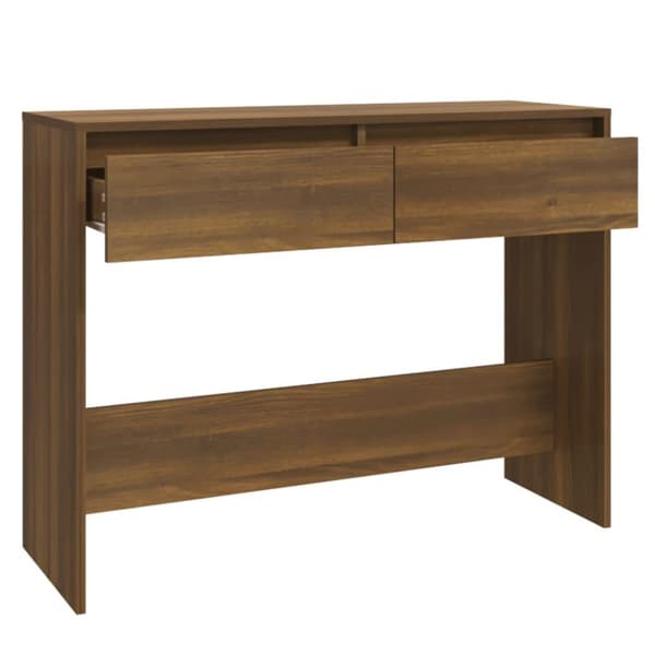 vidaXL Konsolipöytä ruskea tammi 100x35x76,5 cm lastulevy