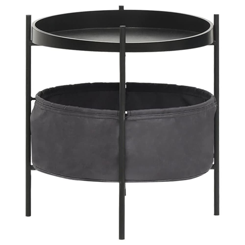 vidaXL Sidobord med korg 40x40x45,5 cm grå