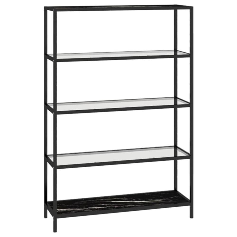 vidaXL Konsolbord svart marmor och transparent 100x36x168 cm härdat glas