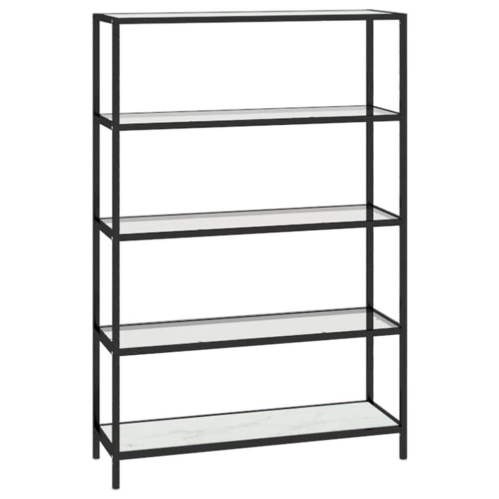vidaXL Konsolbord vit marmor och transparent 100x36x168 cm härdat glas