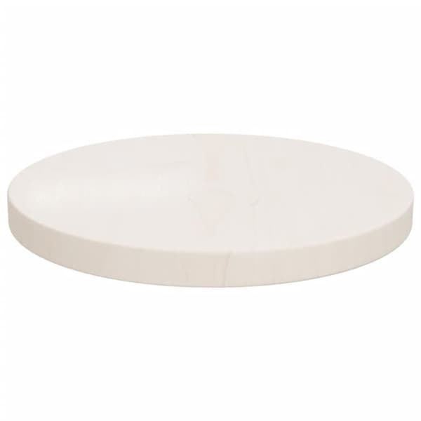 vidaXL Bordsskiva vit Ø30x2,5 cm massiv furu