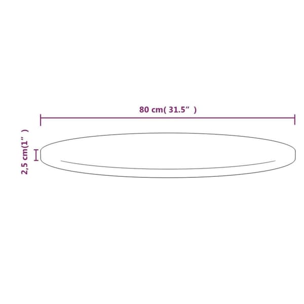 vidaXL Bordsskiva Ø80x2,5 cm massiv furu