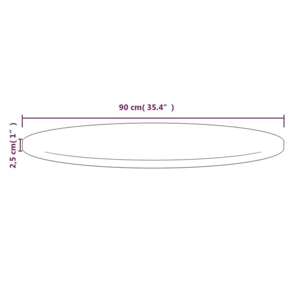 vidaXL Pöytälevy Ø90x2,5 cm täysi mänty