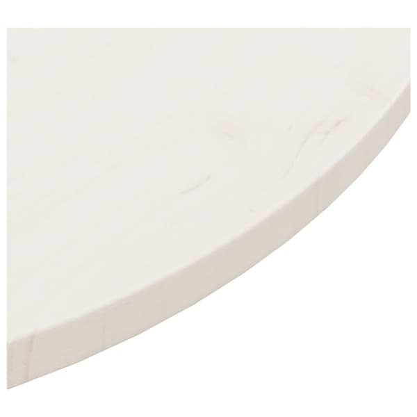vidaXL Bordsskiva vit Ø90x2,5 cm massiv furu