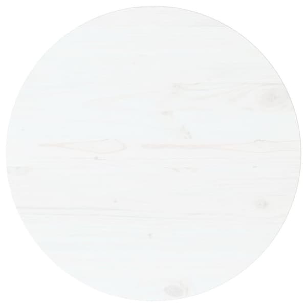 vidaXL Bordplate hvit Ø70x2,5 cm heltre furu