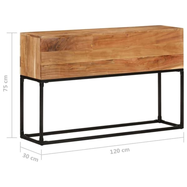 vidaXL konsolbord 120x30x75 cm massivt akacietræ
