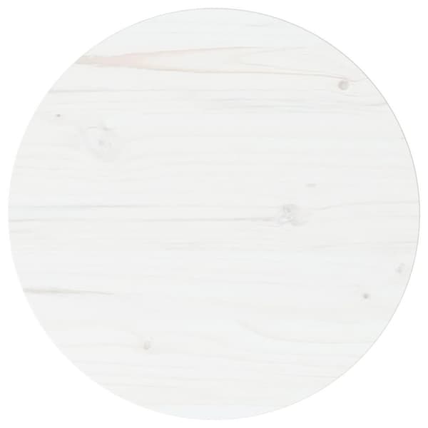 vidaXL Bordplate hvit Ø40x2,5 cm heltre furu