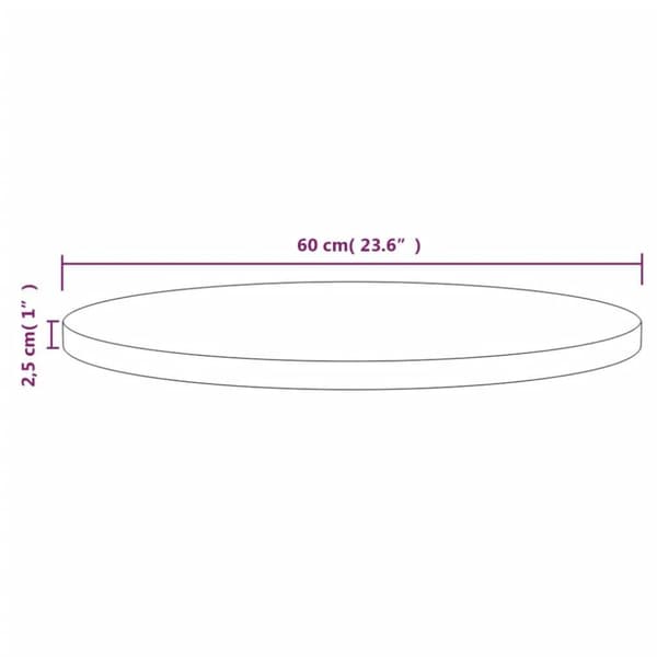 vidaXL Bordplate Ø60x2,5 cm heltre furu