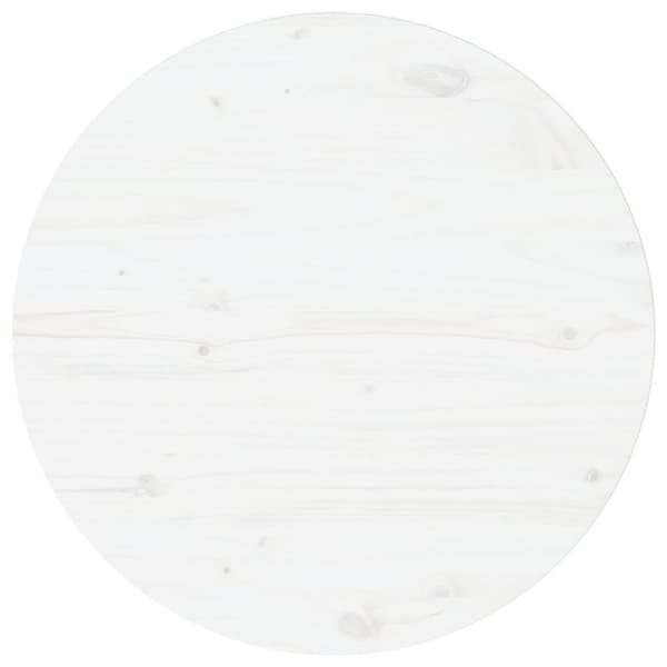 vidaXL Bordplate hvit Ø60x2,5 cm heltre furu