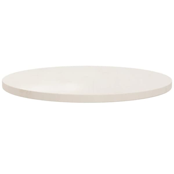 vidaXL bordplade hvid Ø60x2,5 cm massivt fyrretræ