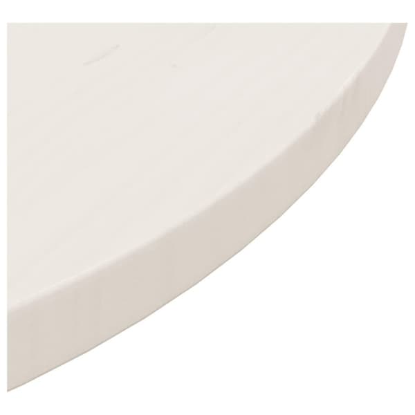 vidaXL bordplade hvid Ø60x2,5 cm massivt fyrretræ