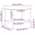 Miniatyrbillede 6 af 8: vidaXL stuebord 70 cm hærdet glas sort og hvid marmoreffekt