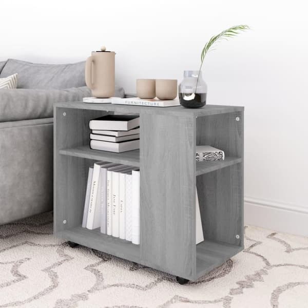 vidaXL sidebord 70x35x55 cm konstrueret træ grå sonoma-eg