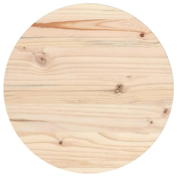 vidaXL bordplade Ø40x2,5 cm massivt fyrretræ
