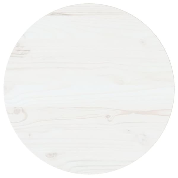 vidaXL Bordplate hvit Ø50x2,5 cm heltre furu