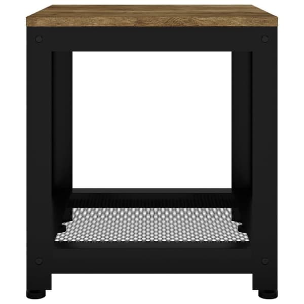 vidaXL sidebord 40x40x45 cm MDF og jern mørkebrun og sort