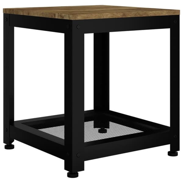 vidaXL sidebord 40x40x45 cm MDF og jern mørkebrun og sort