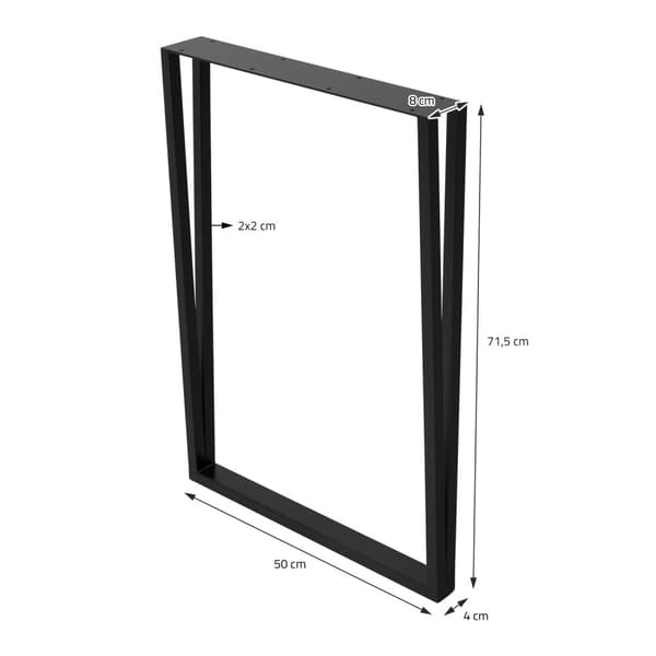 Pöydänjalat 2 kpl 50x71,5 cm musta teräs ML design