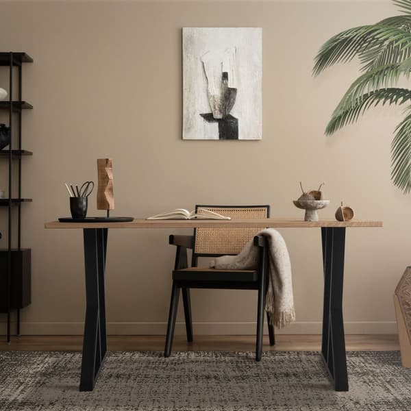 Pöydänjalat 2 kpl X-muotoinen 50x71 cm musta teräs ML-muotoilu