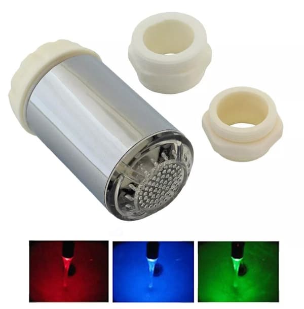 Kranmunstycke med LED-belysning 2-pack