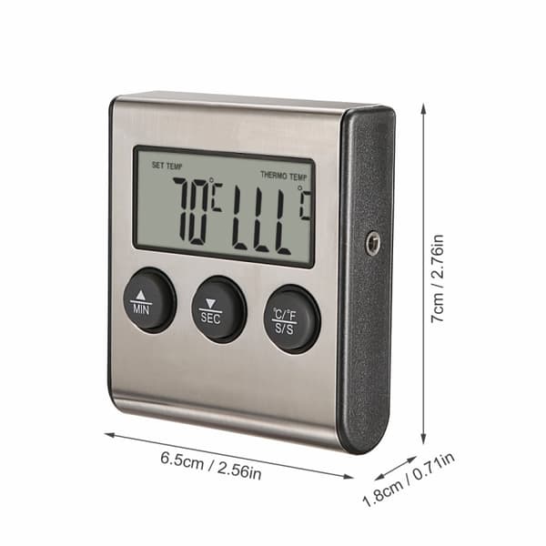 Digitalt ovntermometer/stegetermometer med timer og lydsignal