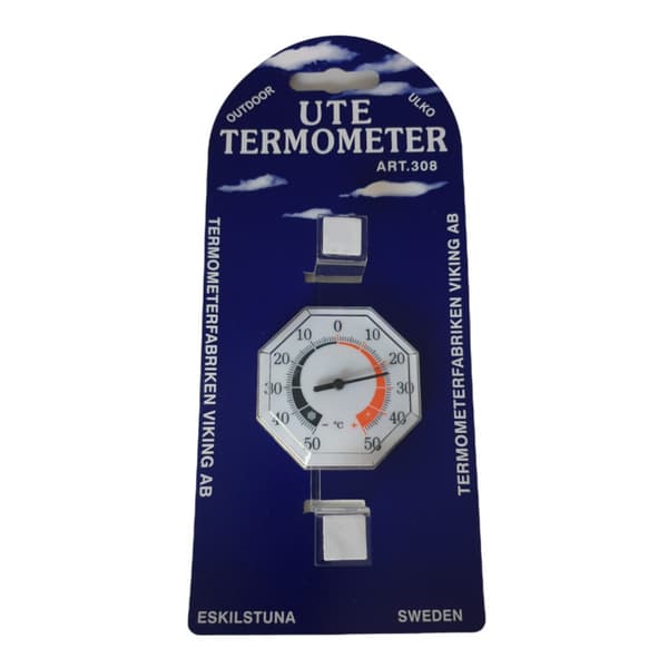 Klassisk utomhustermometer med visare. -50C - 50C grader