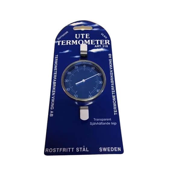 Termometer Inde-/Udendørs Rustfrit Stål 75mm