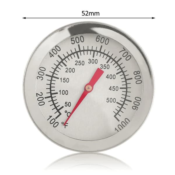 2st 50-500°C ugnstermometer i rostfritt stål, matlagningstermometer med dubbla mätare