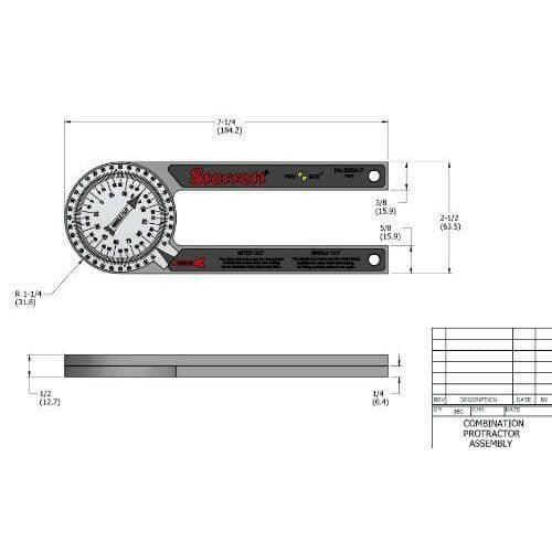 Starrett 505A Pro-Site Rapporteur Aluminium 17,8 cm - 505A-7