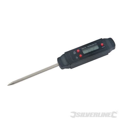 Digital termometer - Profil - Svart - Mätning Celsius/Fahrenheit - Tunn sond - Snabb responstid