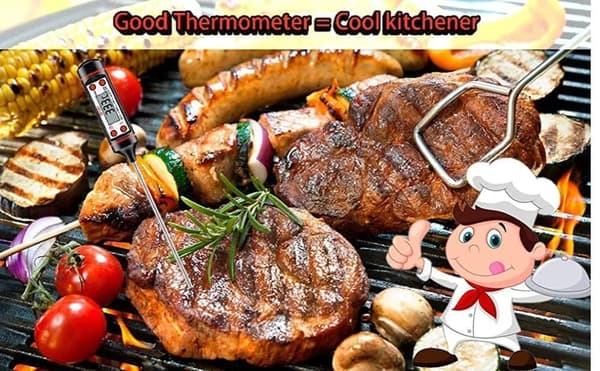 Digitaalinen keittiölämpömittari elintarvikkeiden BBQ-nesteiden paistolämpömittarille