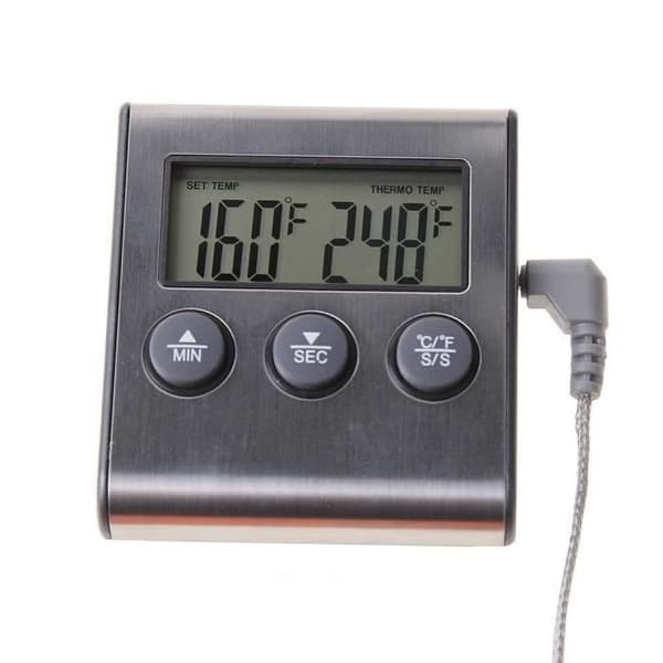 0-300 ℃ kökstermometer med sond, kökstermometer och timer, digital sondtermometer för kött, BBQ