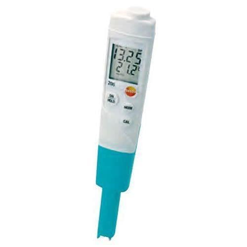 Termometer/pH-mätare - Testo - Testo 206-pH1 - Integrerad sond - Robust hölje - Automatisk detektering
