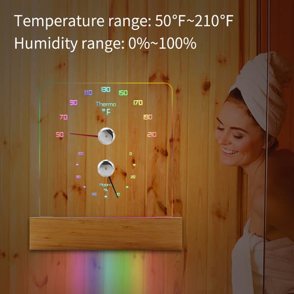 INF RGB badstuetermometer - Nøyaktige temperatur- og fuktighetsavlesninger 0