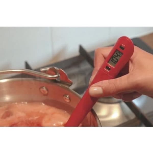 Termometer sked - Silikon - Röd - Område 20° till 220° - Batteri ingår - 1 års garanti