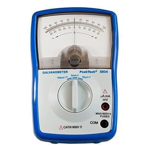 PeakTech Peak Tech -nbspAnalog galvanometer +/-50-nbsp-microA, +/-5-nbspA, +/-100-nbspMV med Pulm ESS-trick
