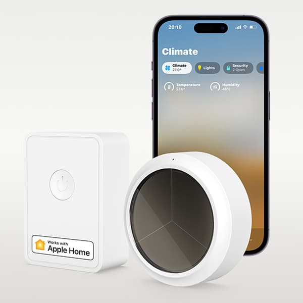 Meross temperatur- och fuktsensor startkit med HomeKit och solcellsladdning