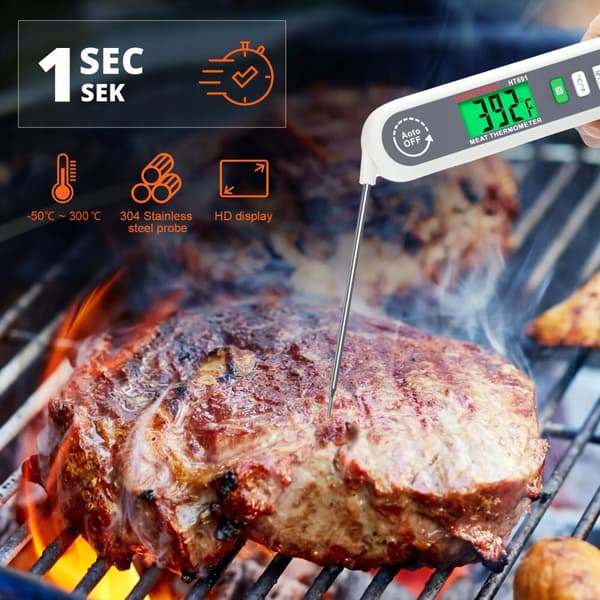 DIGITAL KÖKSTERMOMETER FÖR MAT KÖTTTILKNING JUSTERBAR -50 +300°C