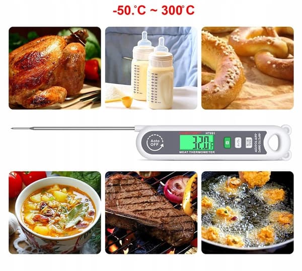 DIGITAL KÖKSTERMOMETER FÖR MAT KÖTTTILKNING JUSTERBAR -50 +300°C