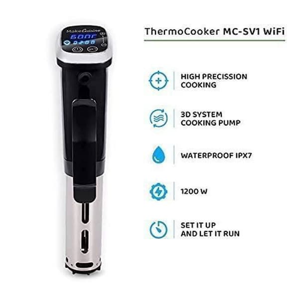 Thermocooker - MakeCuisine - MC-SV1 - Wifi - Sous vide matlagning - Svart
