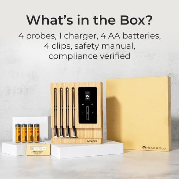 Kötttermometer - MEATER - Block - Trådlös - Bluetooth och Wi-Fi - 4 Sondar