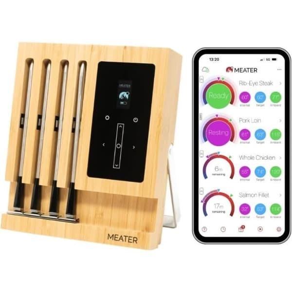 Kötttermometer - MEATER - Block - Trådlös - Bluetooth och Wi-Fi - 4 Sondar