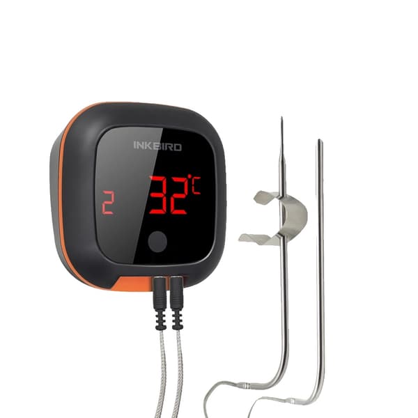 Trådlös BBQ-termometer, Bluetooth-kompatibel, upp till 6 prober,4XS med 2 sensorer