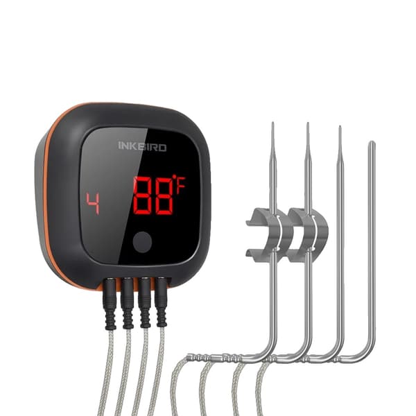 Trådlös BBQ-termometer, Bluetooth-kompatibel, upp till 6 prober,4XS med 4 sensorer