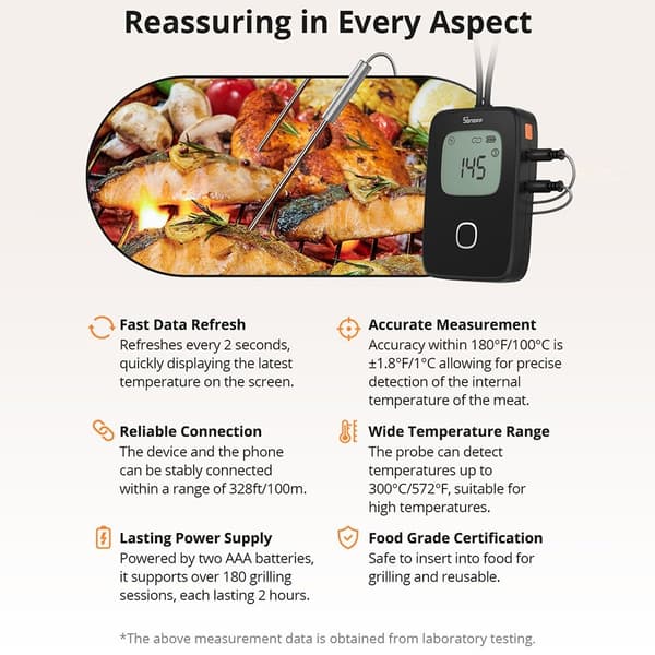 SONOFF Kött-Termometer Bluetooth Smart APP Monitoring Grill Temperatur Tester