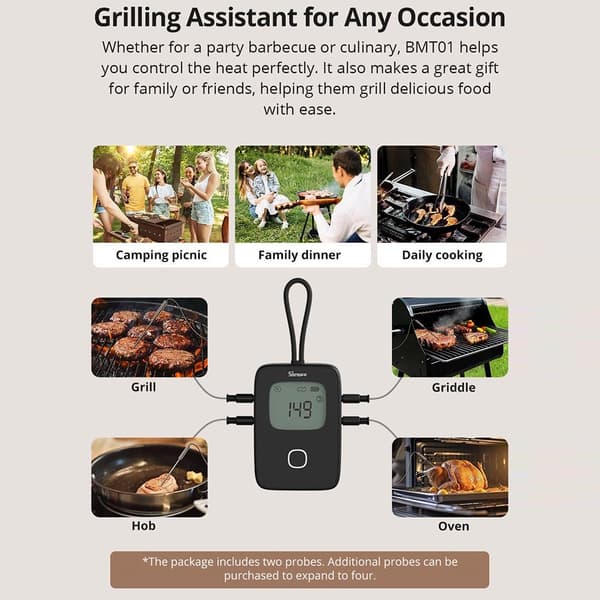 SONOFF Kött-Termometer Bluetooth Smart APP Monitoring Grill Temperatur Tester