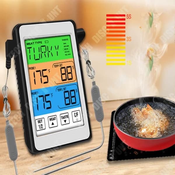 TD® Dubbelnål Smart Alarm Ugn BBQ Termometer Elektronisk Mat Kök Sockertermometer