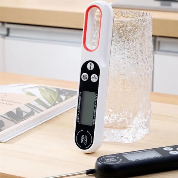Vikbar Digital Kökstermometer Instant Read Svart